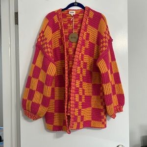 Pink and orange cardigan
